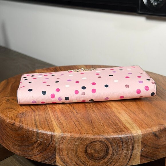 Kate Spade Staci Festive Confetti Glitter Large Slim Bifold Wallet - Picture 7 of 14